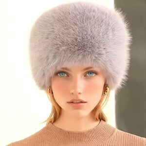 New Grey Warm Gorgeous Faux Fur Winter Bucket Scully Hat NWT